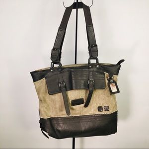 Sherpani Nola Tote Bag Purse Brown Canvas